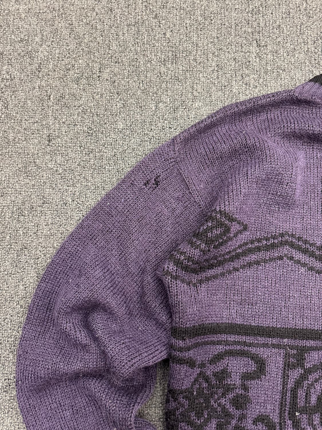 OS)Japanese vintage 패턴 퍼플 니트 (핀홀) 상품이미지6