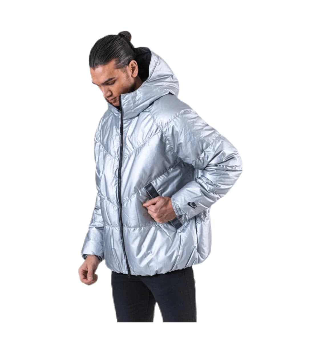나이키 실버 메탈릭 다운 패딩  상품이미지1