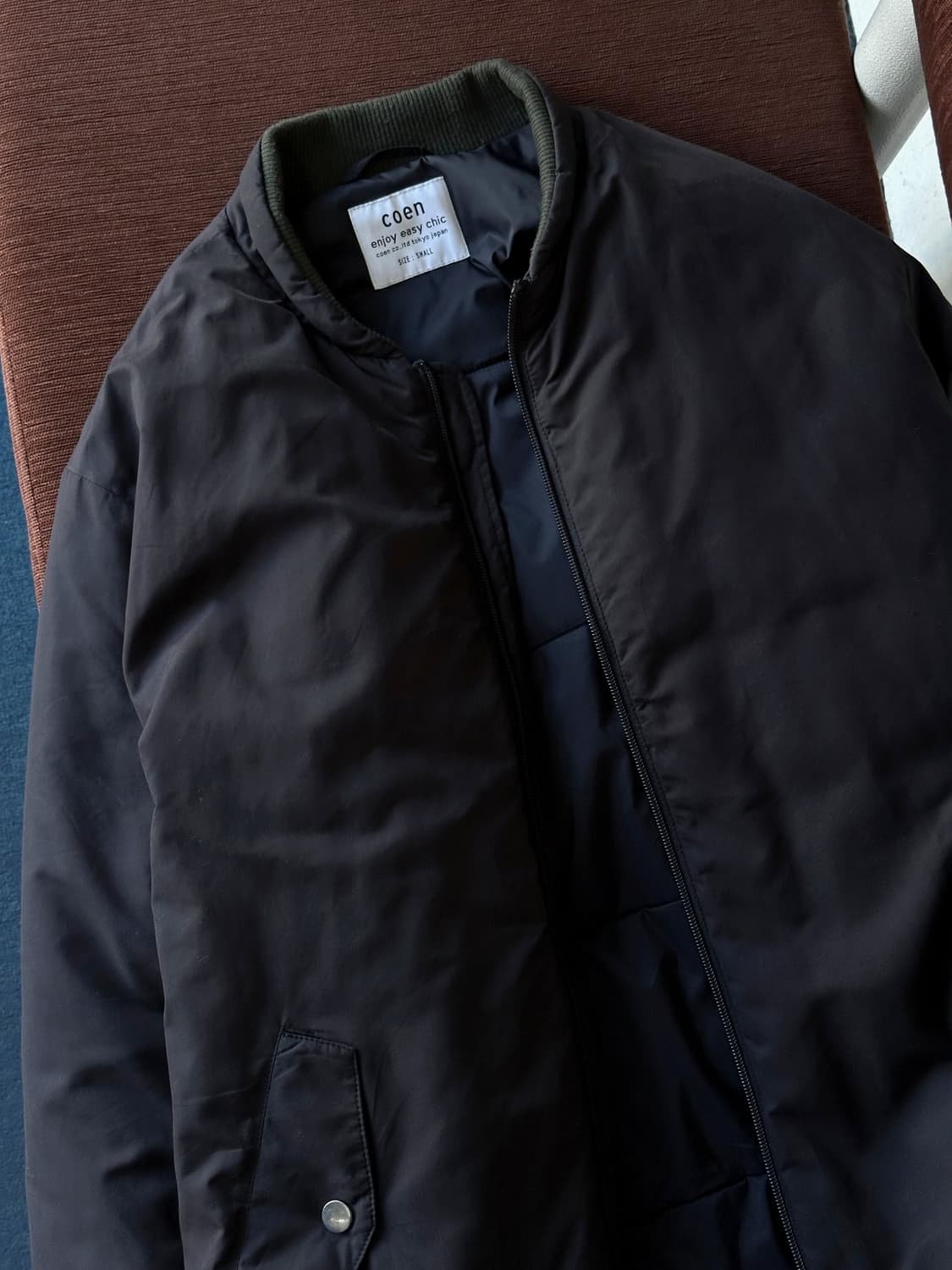 Padded design no collar easy parka 상품이미지2