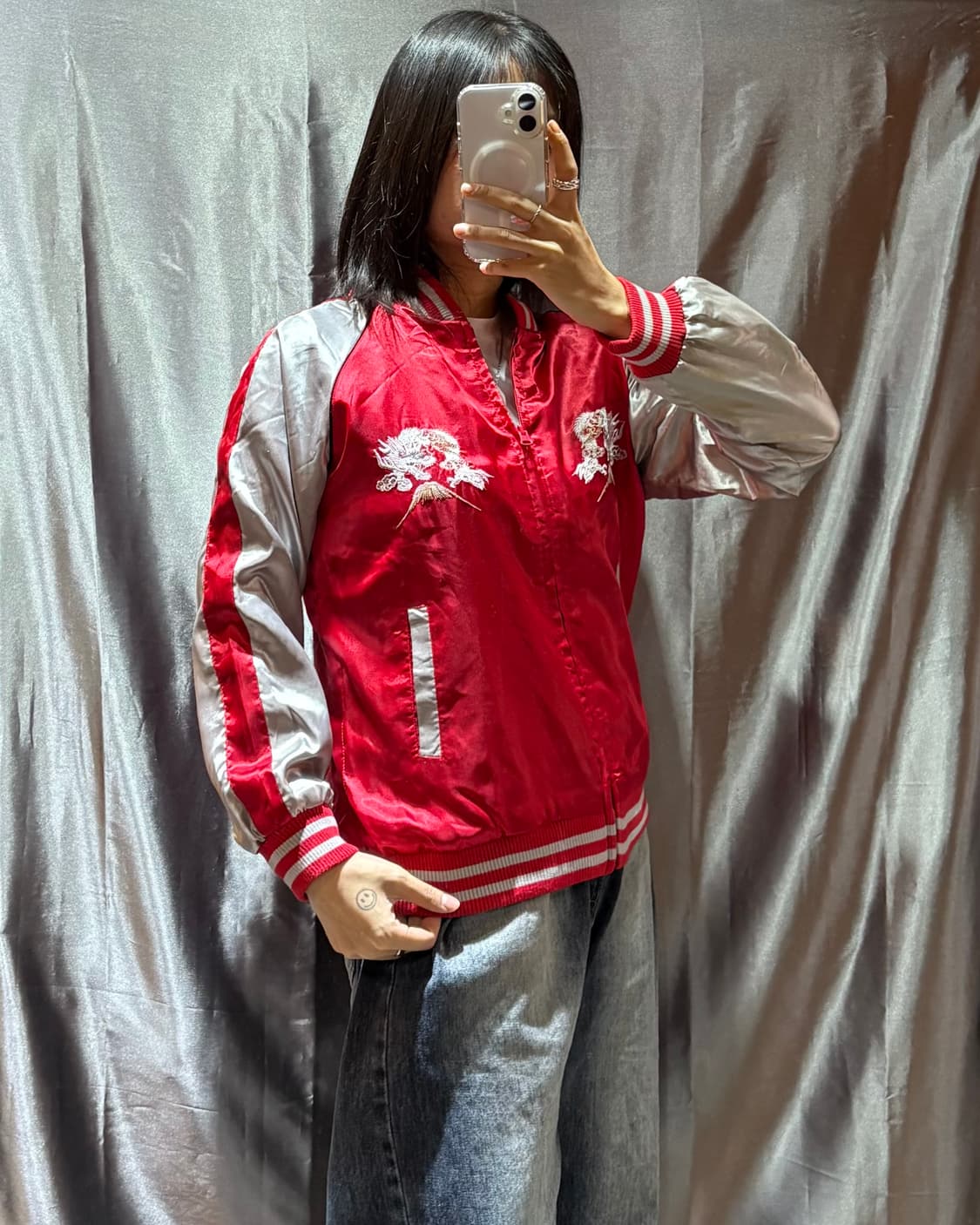 S 용 자수로고 글로시 배색 스카잔 상품이미지1