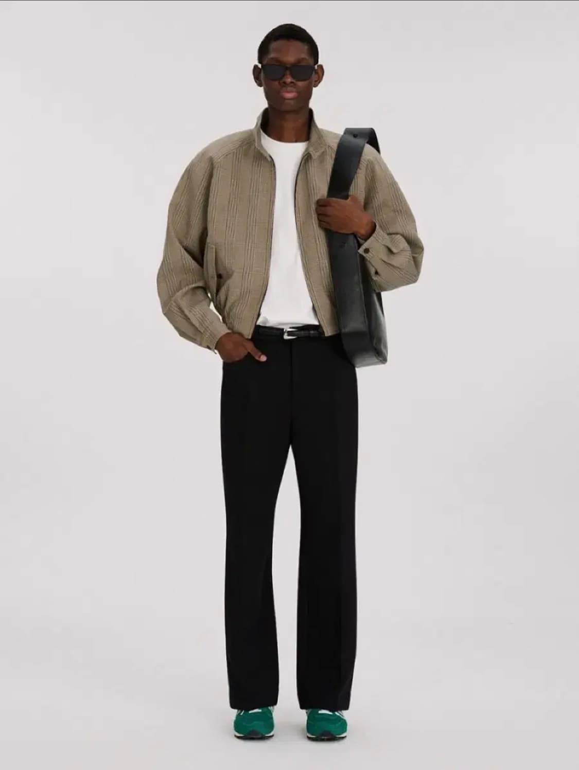 [L] 렉토 글렌 체크 해링턴 크롭 숏 블루종 자켓 상품이미지1