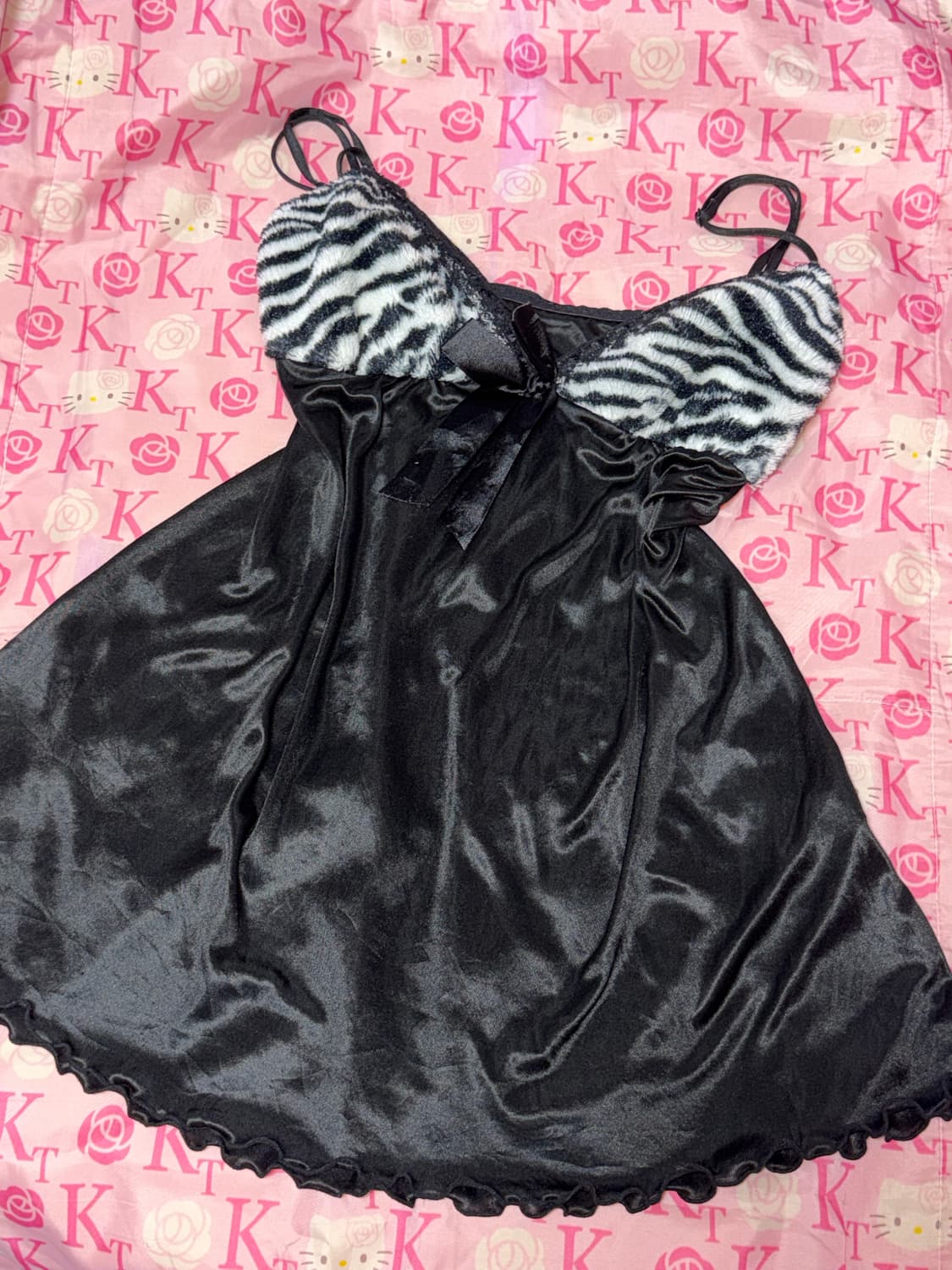 빈티지 갸루 지브라 슬립 스리브리스 상품이미지1