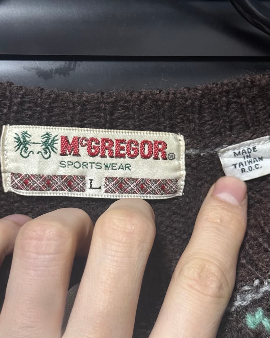 맥그리거 울 브라운 갈색 에스닉 웨스턴 민트 눈꽃 노르딕 가디건 L 일본 상품이미지6