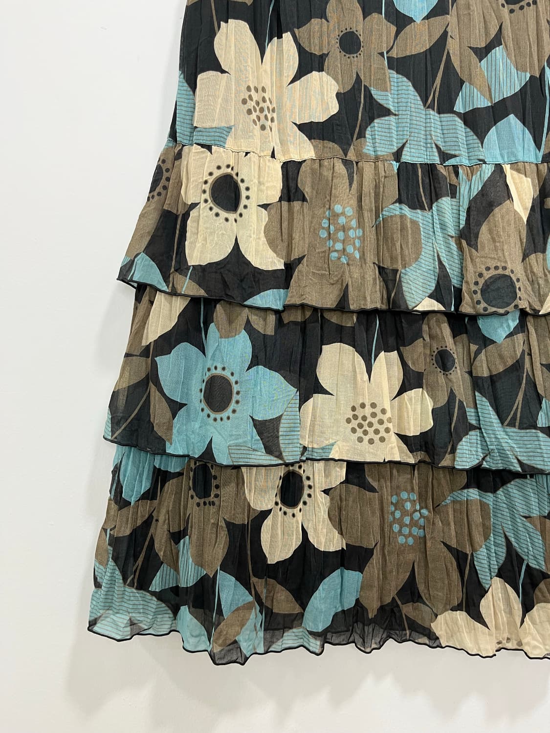 일본 빈티지 플라워 패턴 캉캉 레이어드 미디 스커트 상품이미지9