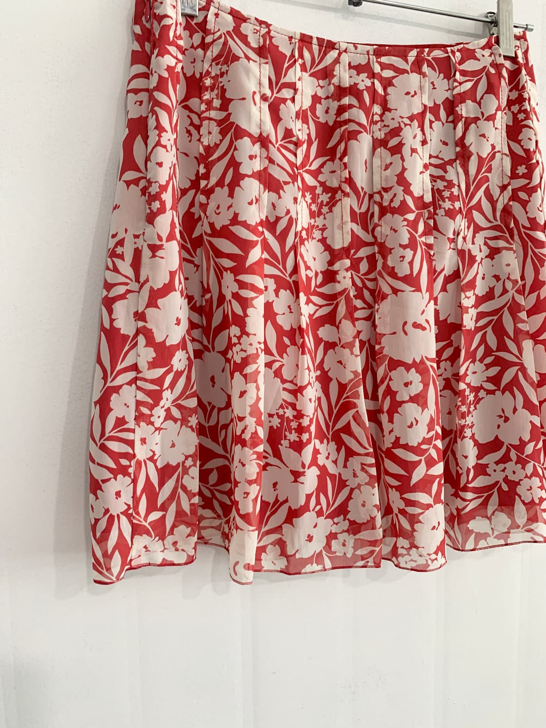 Red Oriental Flower Midi Skirt 상품이미지10
