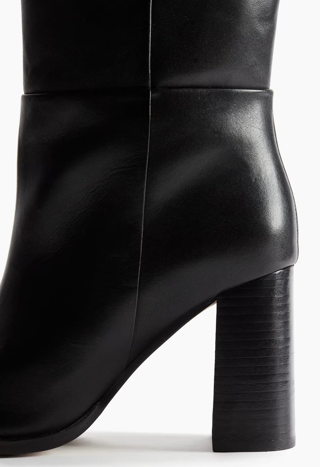 H&M 가죽 니하이 부츠 블랙 상품이미지3