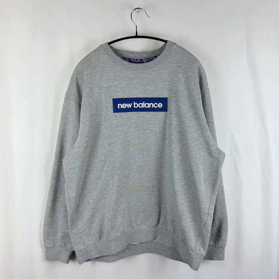 (L) 뉴발란스 박스로고 맨투맨 그레이 상품이미지2