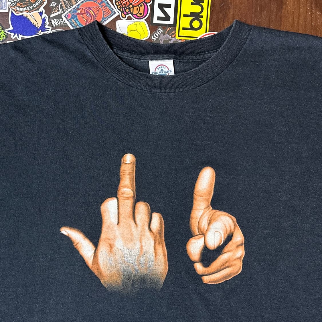 Early 00s Fuck You 미들 핑거 빈티지 티셔츠 3XL 상품이미지1