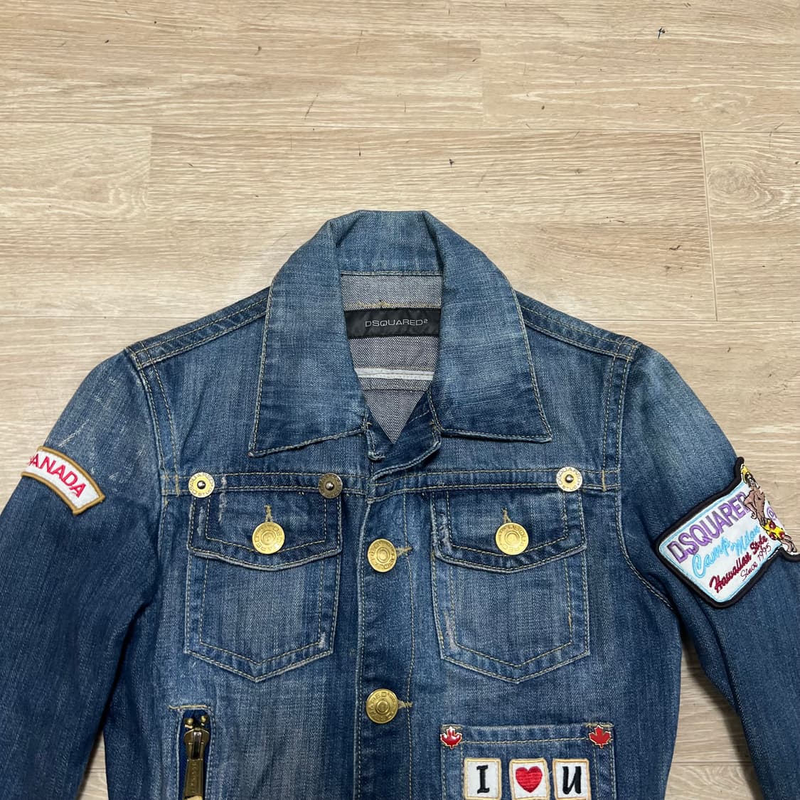 디스퀘어드2 여성 와펜 패치 데님 자켓 [중청] 40 상품이미지2