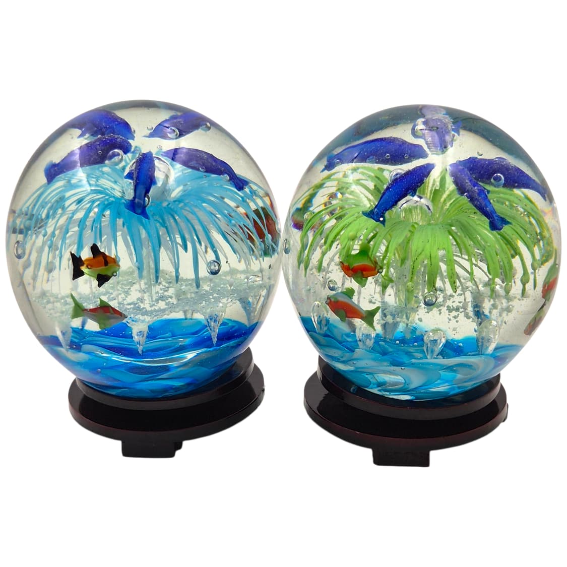 90s 핸드블로운 행운 물고기 수초 대형 수정구 1p 상품이미지3