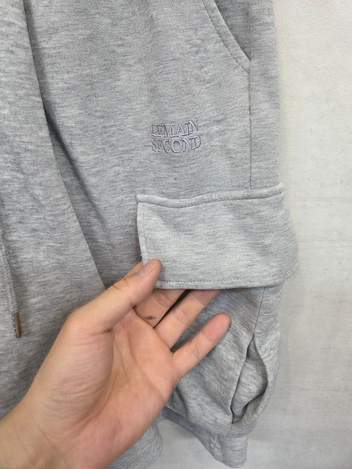 리메인세컨드 원턱 스웻 카고반바지 L xl 상품이미지4