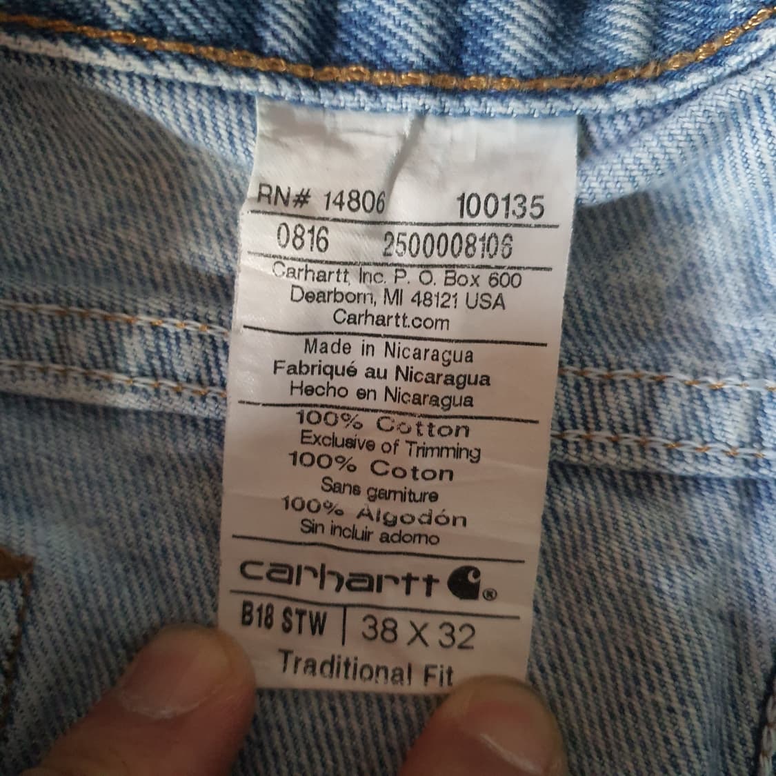 칼하트 헤비 데님 팬츠 No.60 상품이미지6