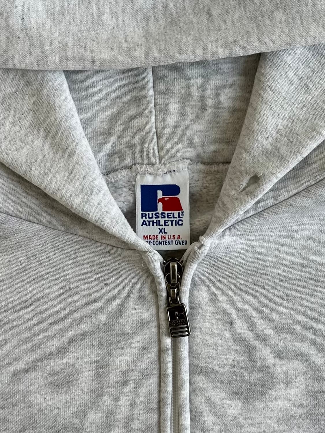 90s 빈티지 러셀 후드집업 밝은그레이 XL USA 상품이미지6