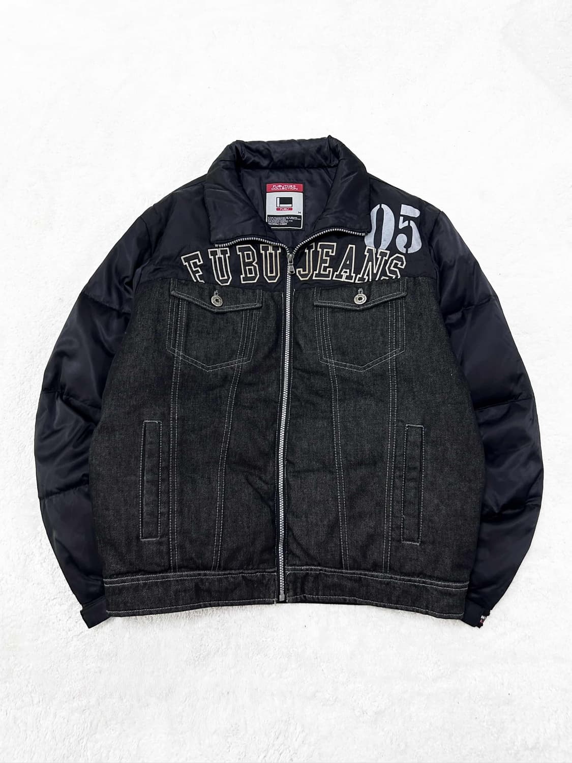 후부 빅로고 데님 배색 덕다운 패딩 상품이미지5