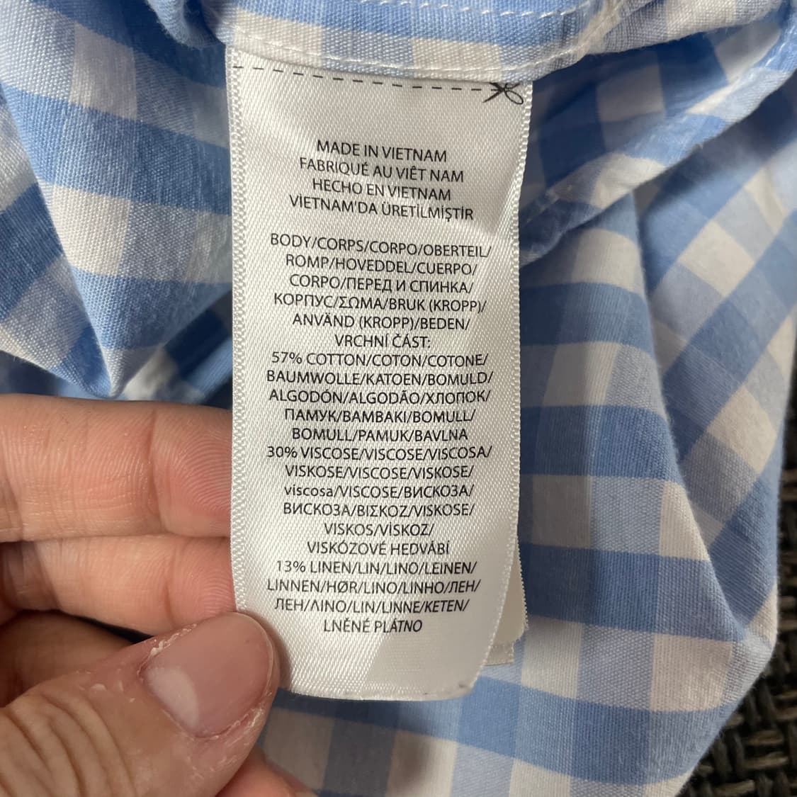 폴로랄프로렌 네이비로고 블루 깅엄 체크 셔츠 XL 상품이미지6