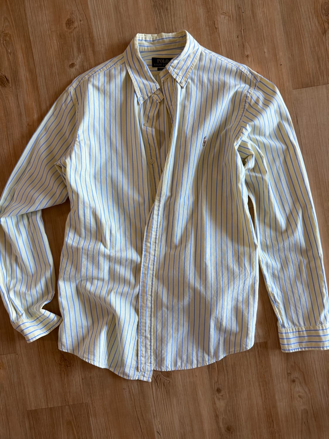 폴로 랄프로렌 클래식핏 스트라이프 셔츠 옐로우 L 상품이미지4