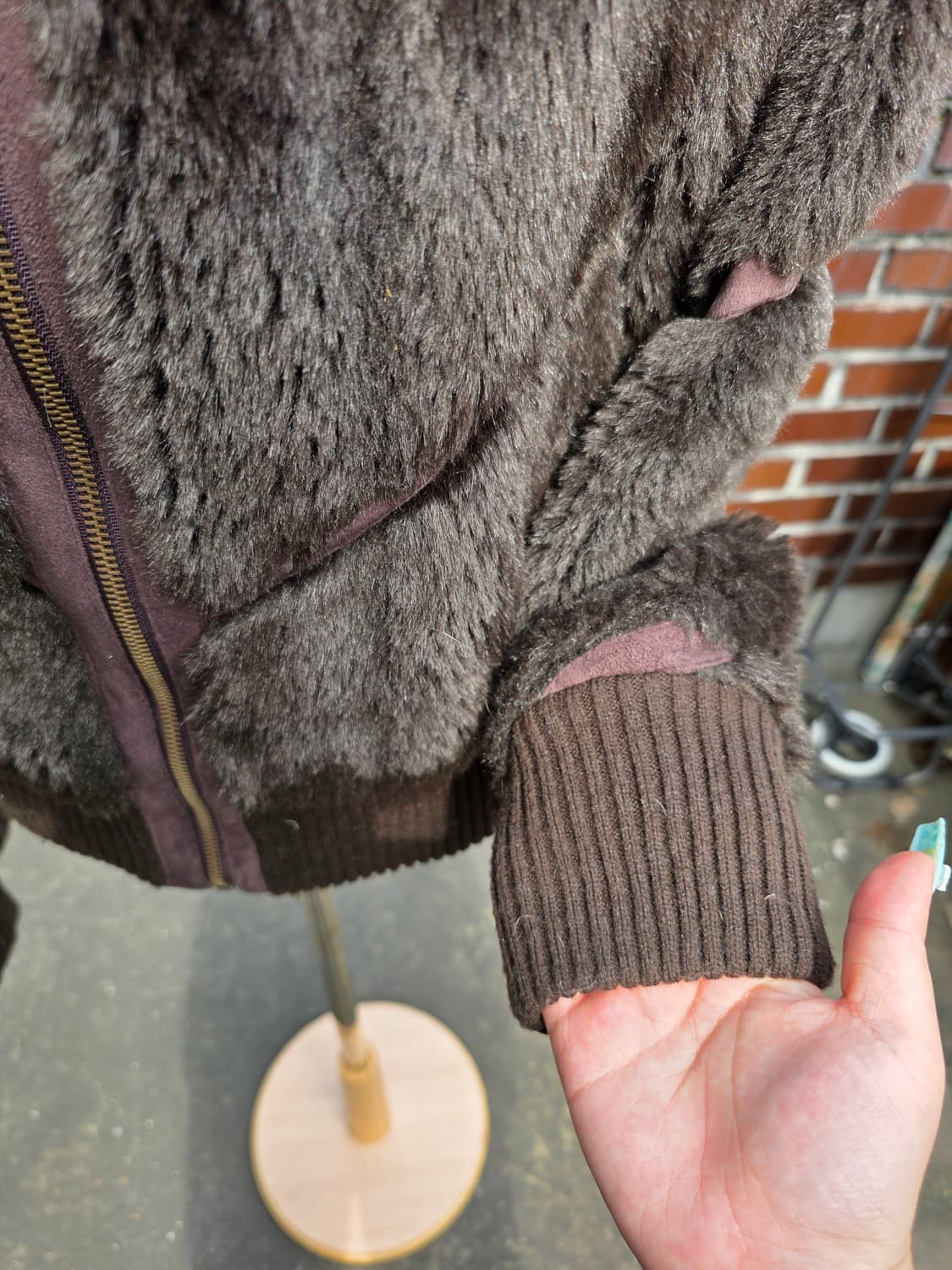 브라운 빈티지 퍼자켓 상품이미지3