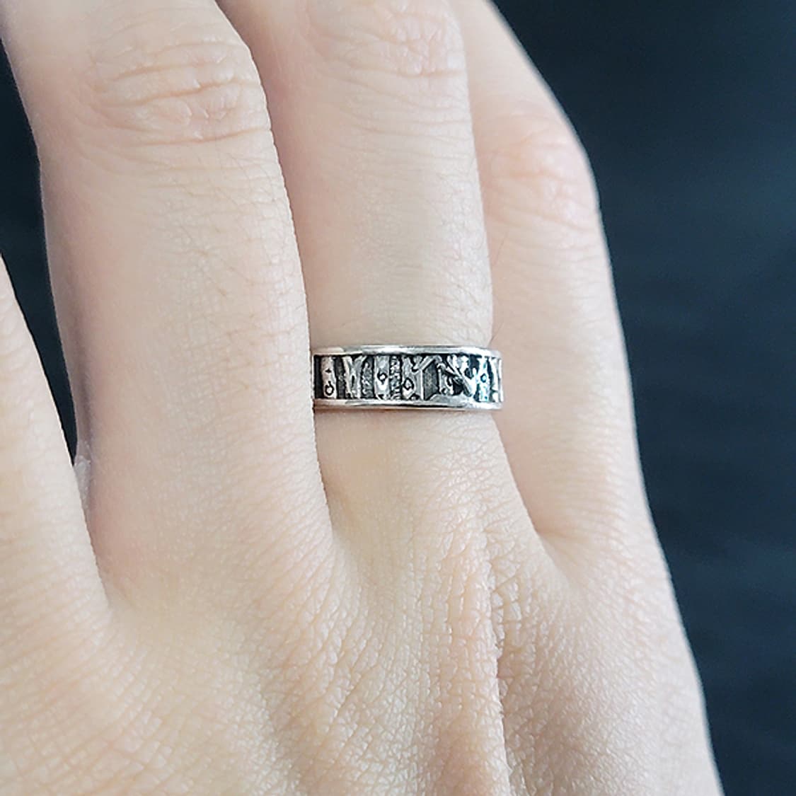 Shinrok 실버 남자 엔틱 빈티지 명품 고대 숲 사슴 반지 상품이미지6