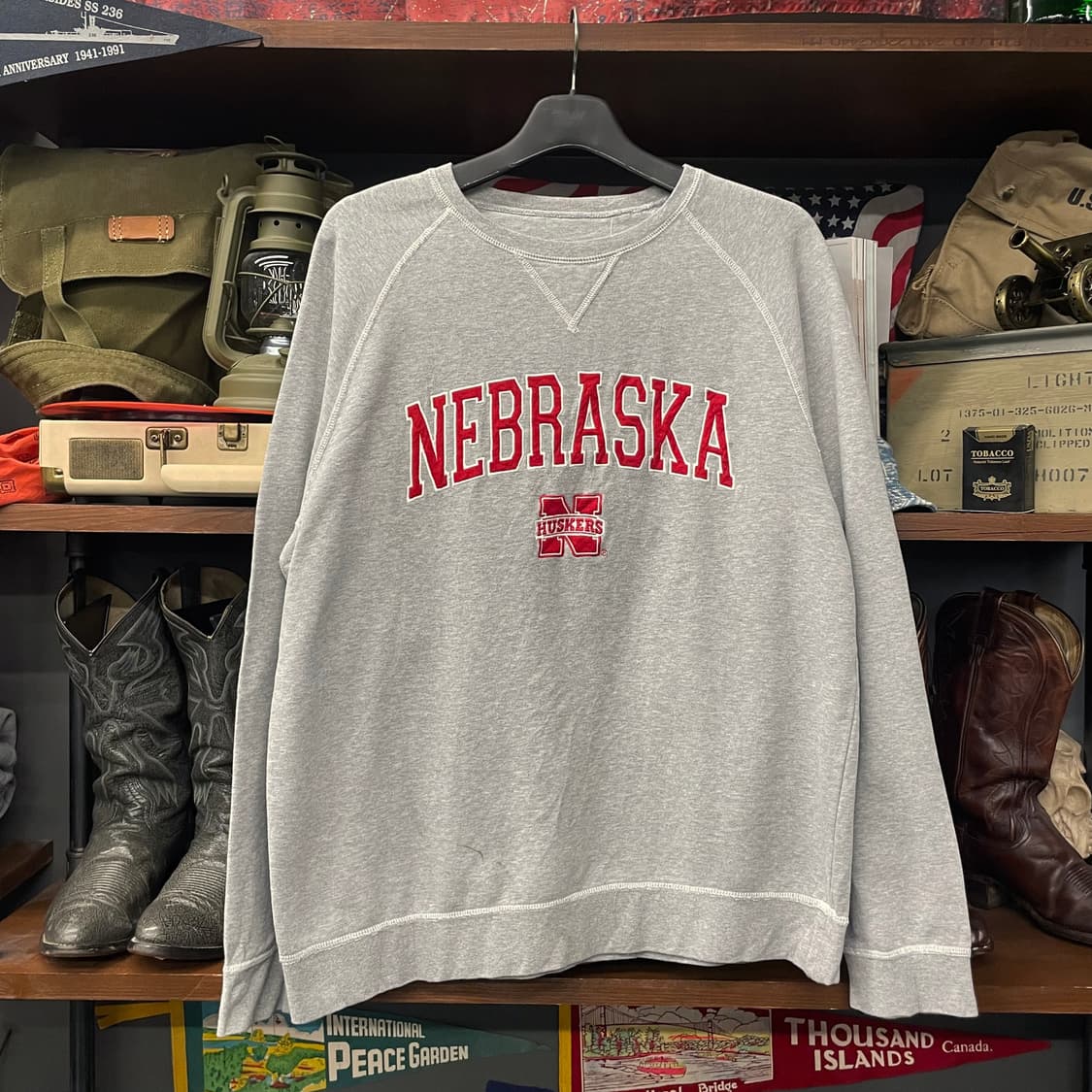 빈티지 네브래스카 유니버시티 스펠 아웃 맨투맨 스웻 셔츠 N113 상품이미지1