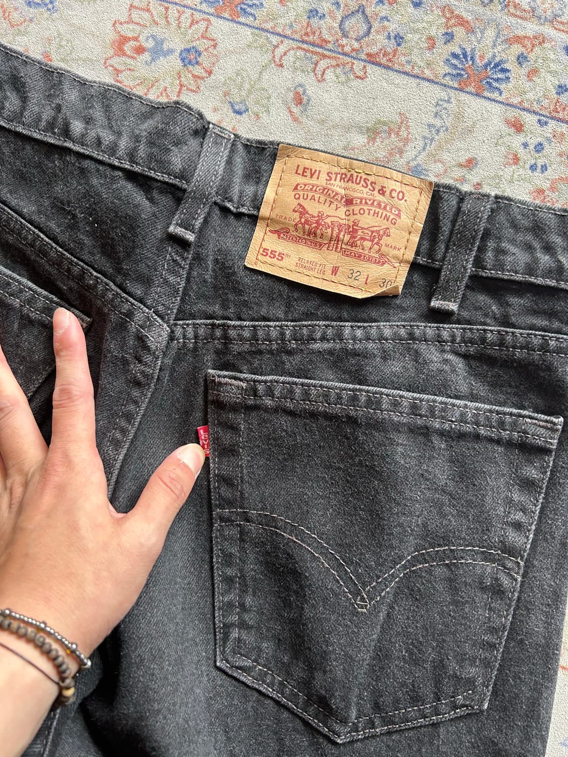 90‘s USA Levi’s 555 Black jean 32in 상품이미지6