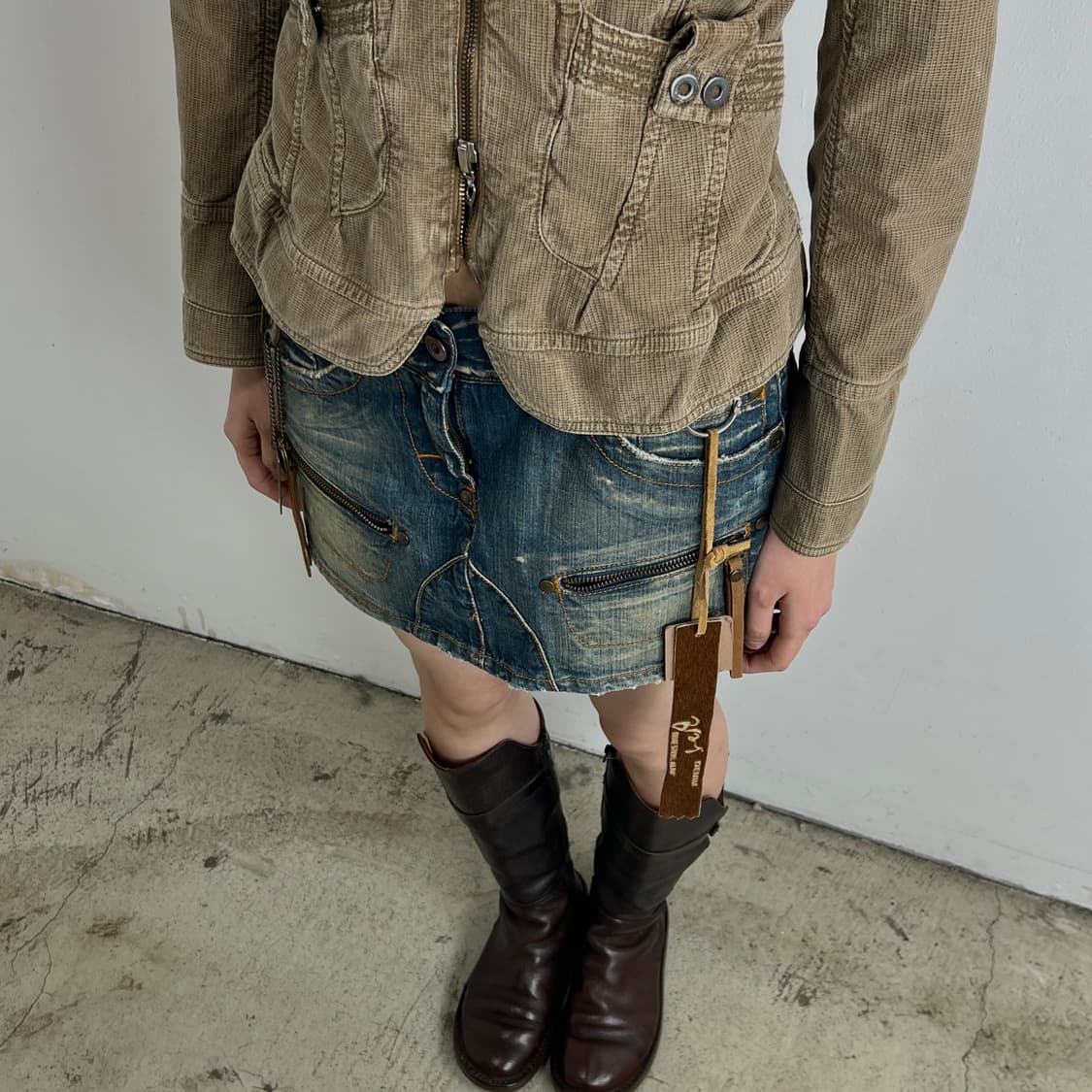 BRAY STEVE ALAN 바이커 데님 미니스커트 상품이미지2