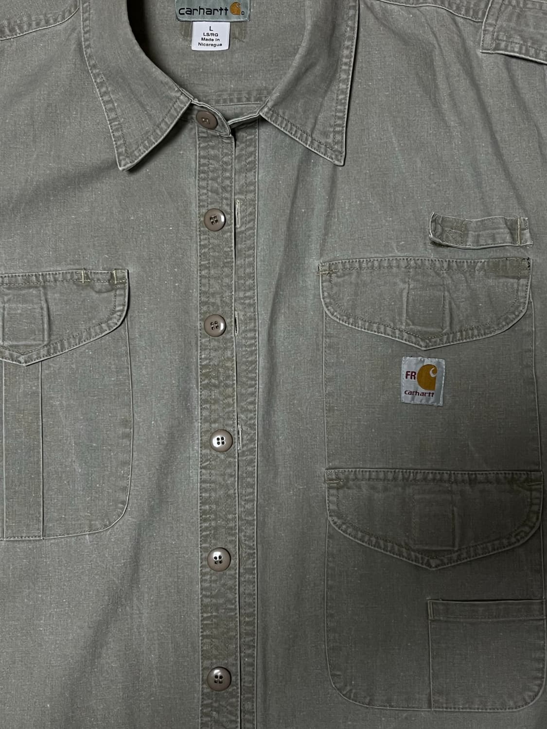 [L] 칼하트 FR 방염 유틸리티 워크 셔츠 (견장 디테일) 상품이미지2
