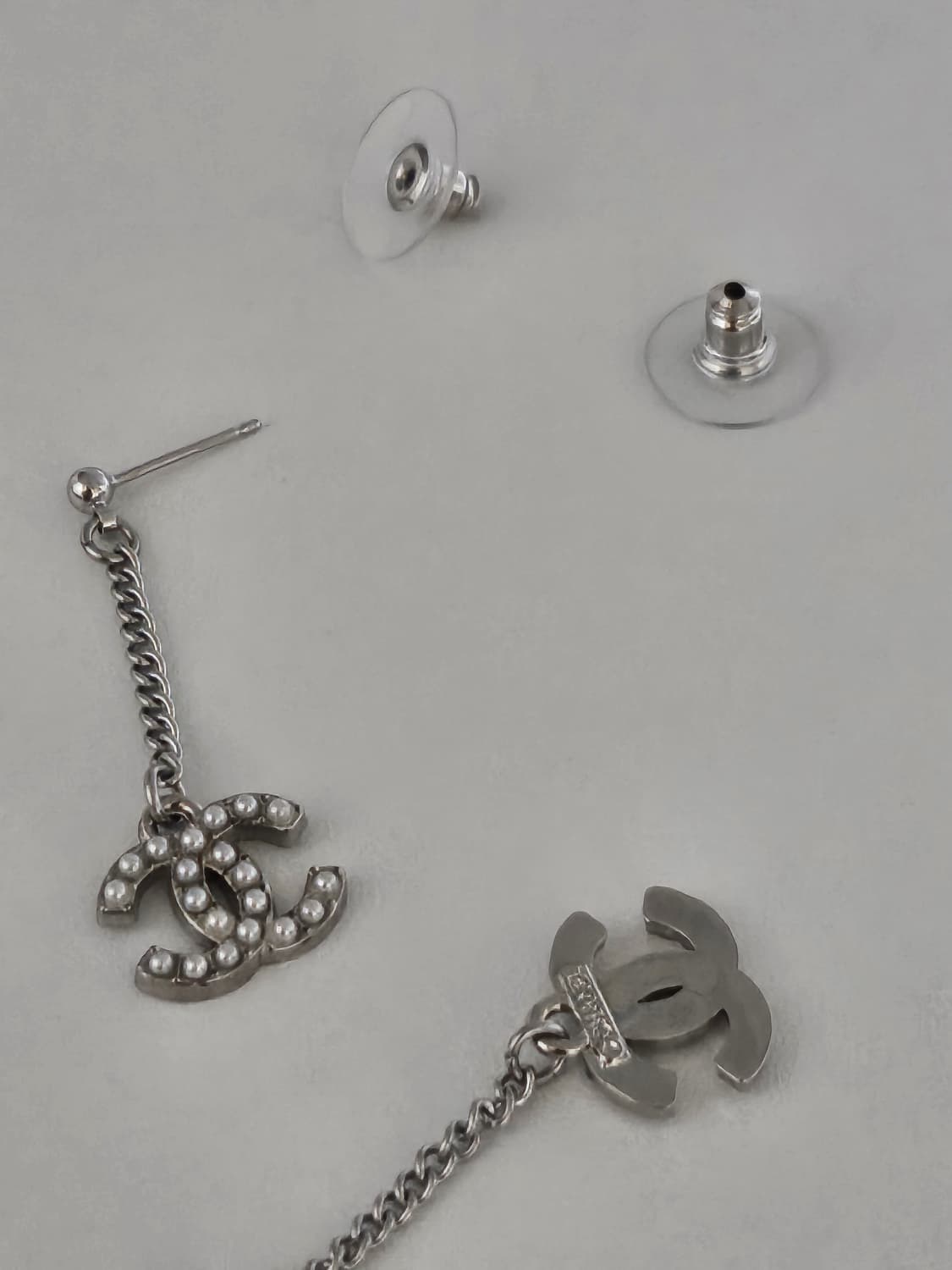 925실버 샤넬 정품 CC로고 드롭 체인 귀걸이 업사이클링 상품이미지2