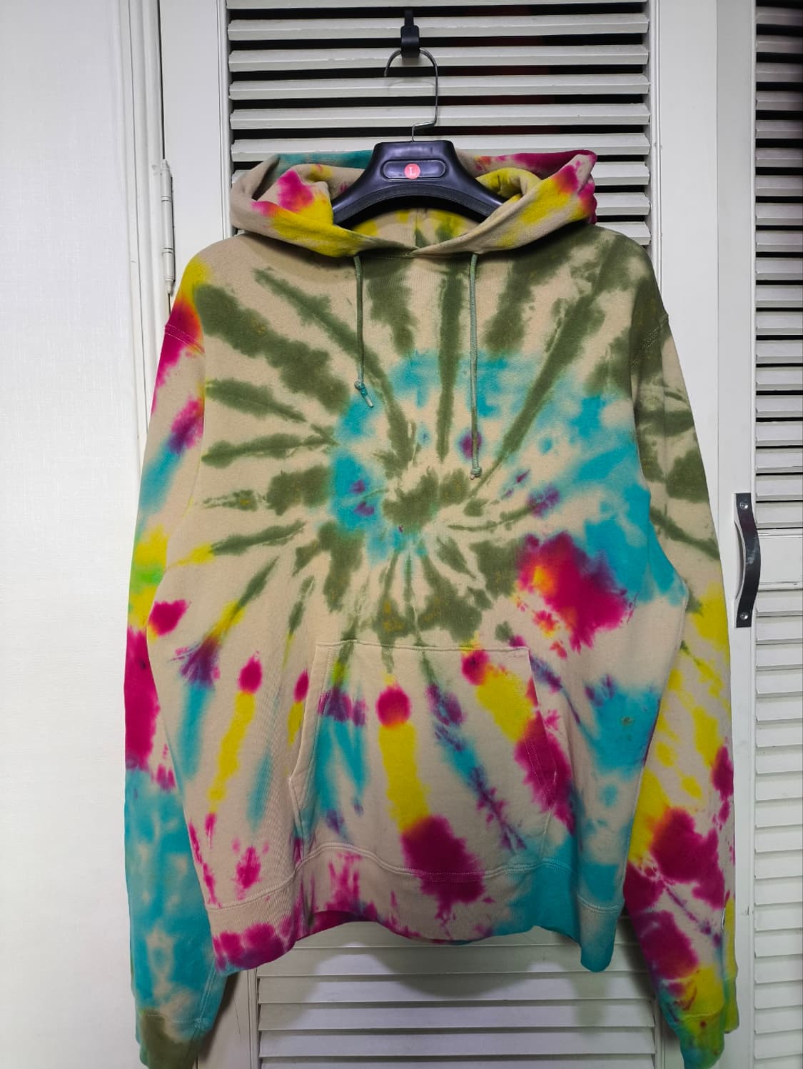 L 챔피온 레트로 USA 타이다이 레인보우 후드티셔츠 상품이미지1