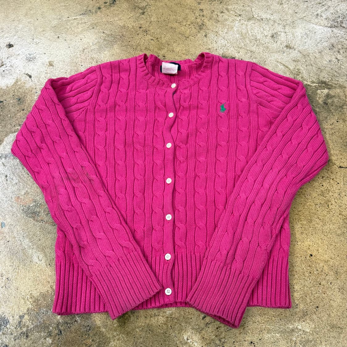 폴로 랄프로렌 핫핑크 꽈배기 니트 가디건 상품이미지2
