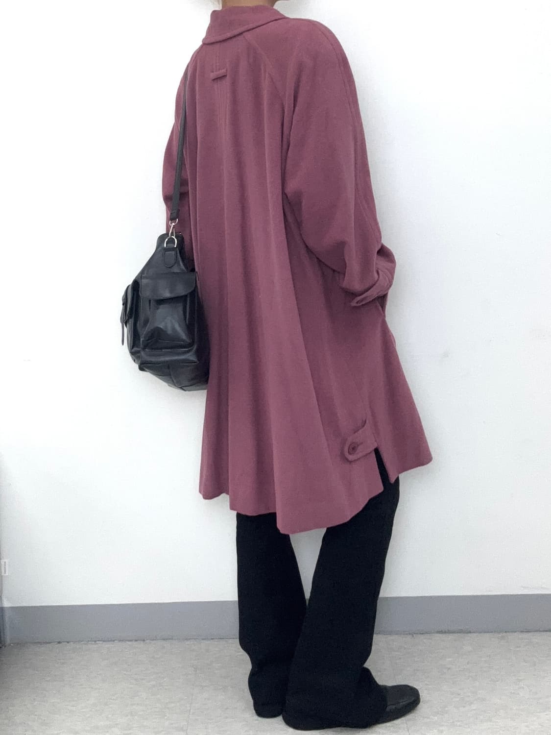 빈티지 울 95% 핑크 더블 코트 상품이미지10