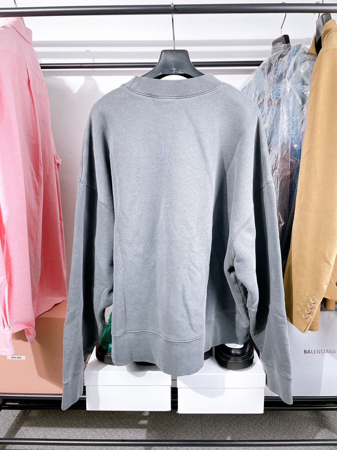 (정품/새상품) 팜 엔젤스 남성 챠콜 커브 로고 루즈핏 맨투맨 상품이미지4