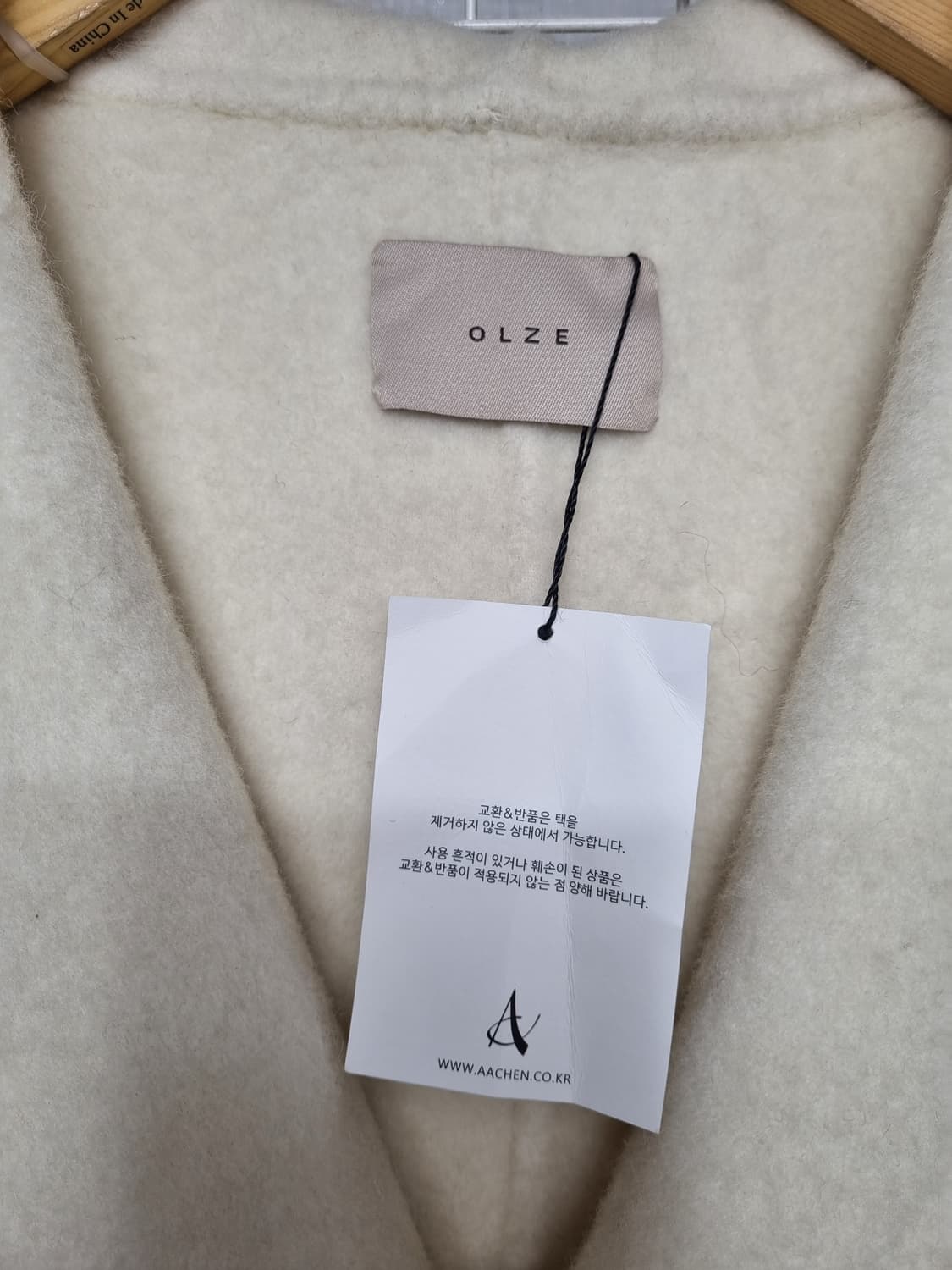 (새상품) OLZE 울 90% 핸드메이드 모직코트 free 상품이미지6