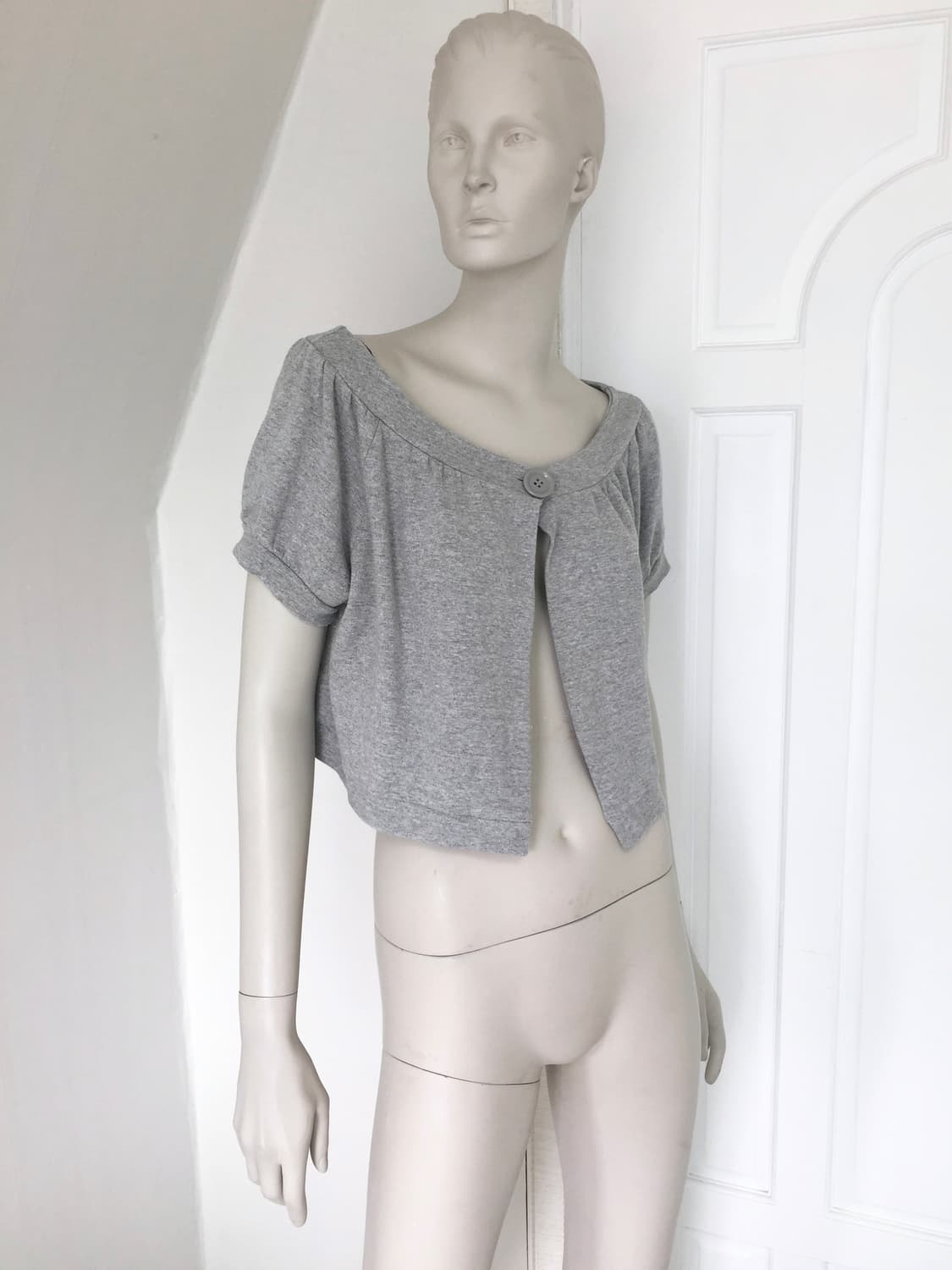 Grey Big Button Puff Bolero 상품이미지1