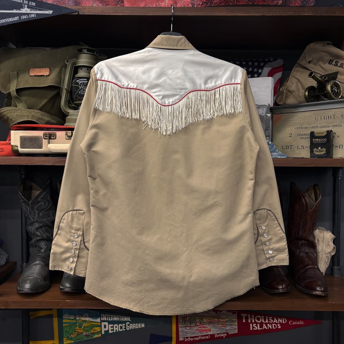 SUTRES 멕시코 새틴 프린지 셔링 웨스턴 셔츠 N515 상품이미지2