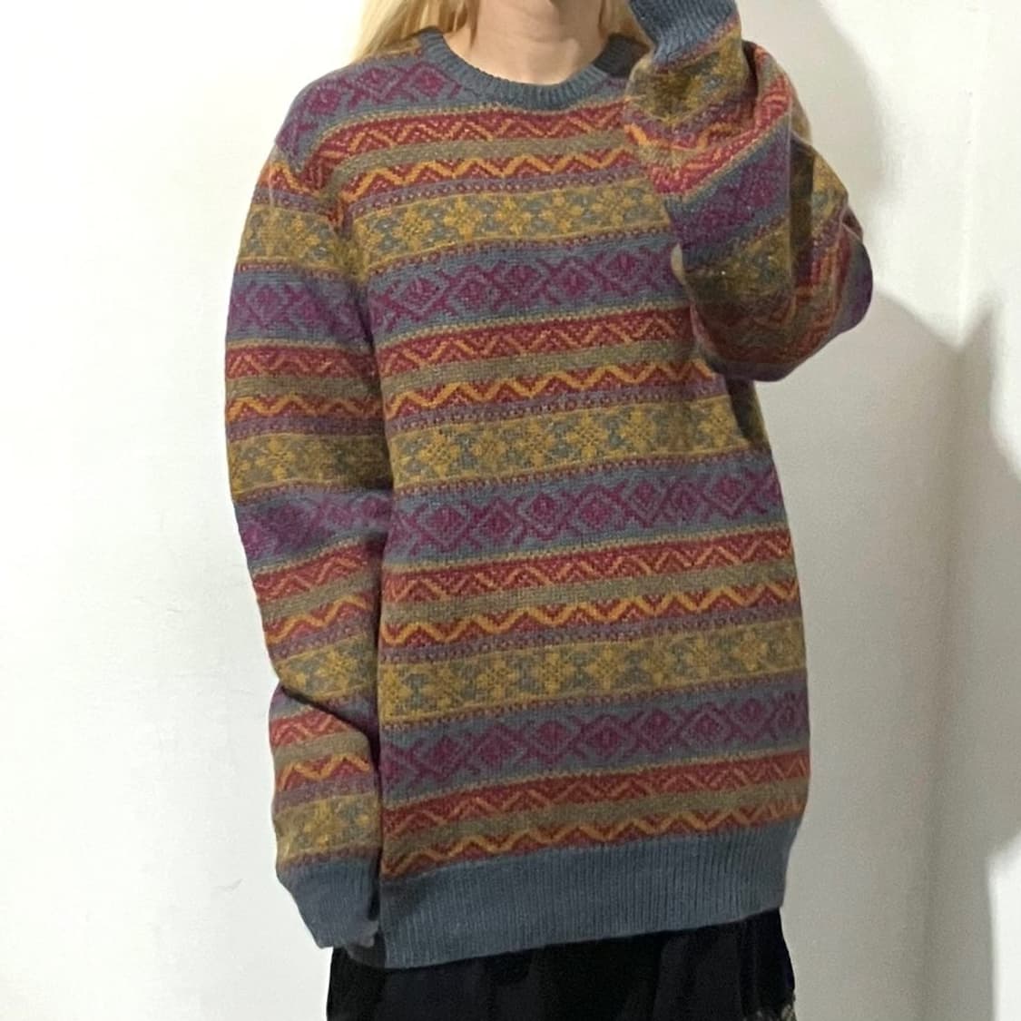 빈티지 패턴 니트 상품이미지1