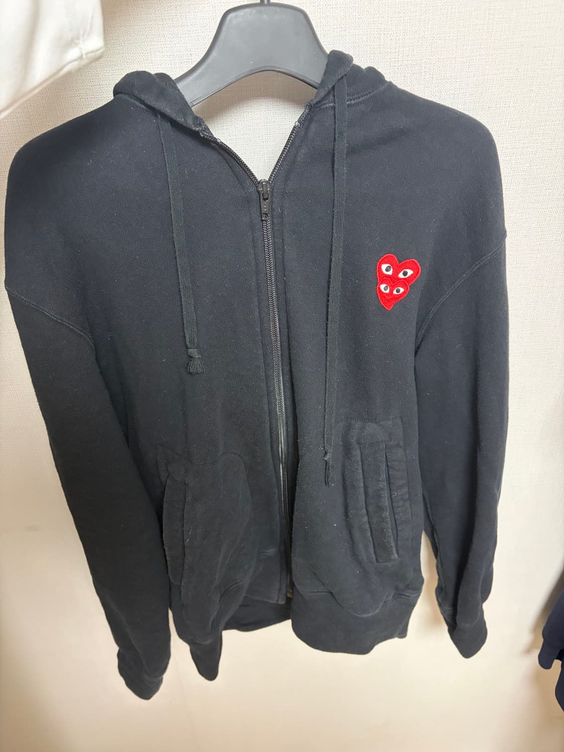 꼼데가르송 더블하트 후드집업(실착 3회미만) 상품이미지2