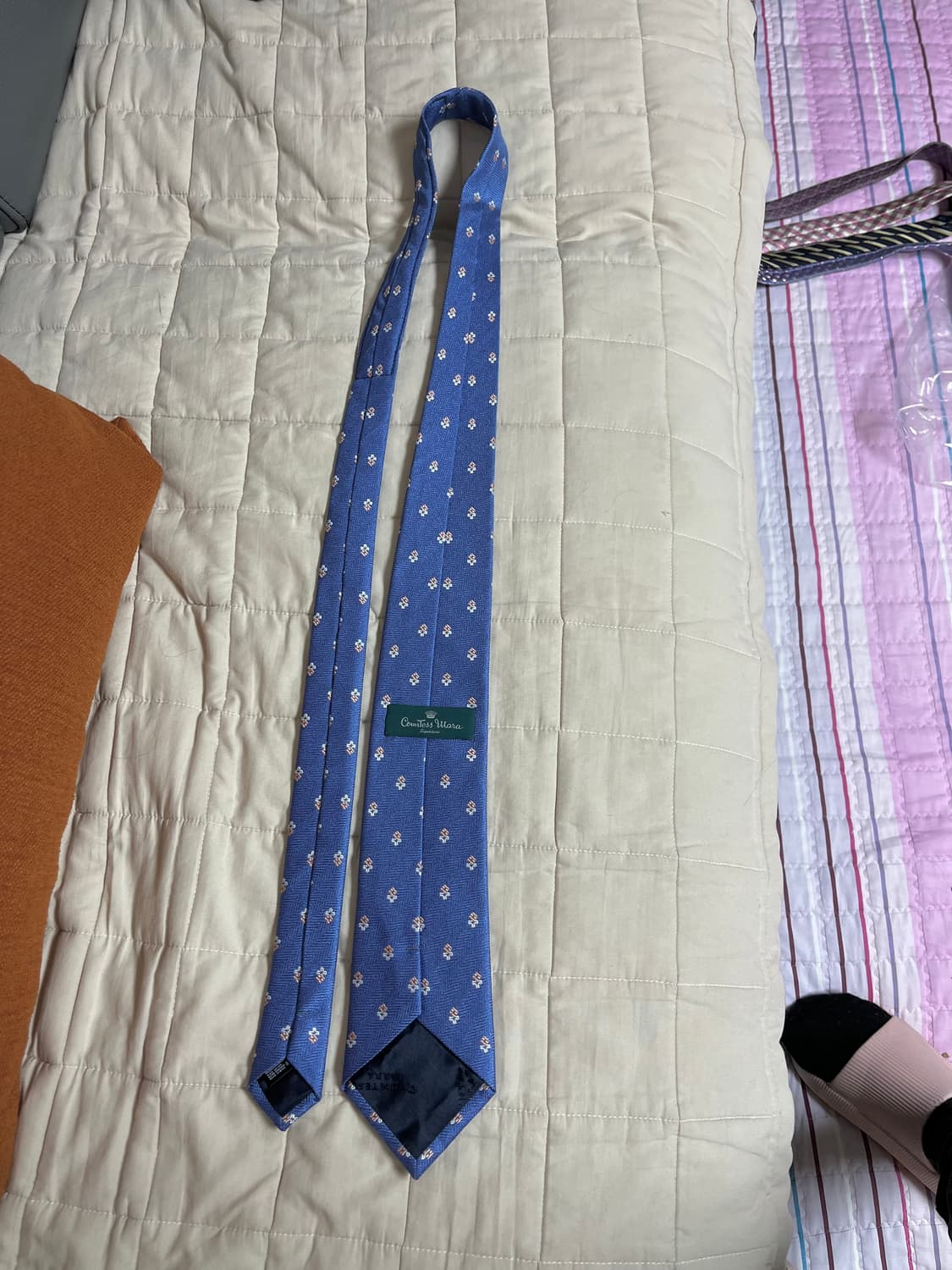 (새상품) Countess Mara 카운테스마라 실크 큐빅 넥타이 상품이미지3