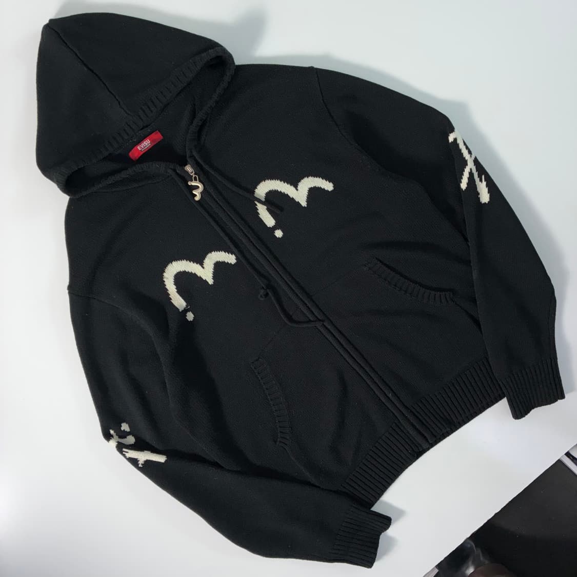 Evisu 에비수 90‘s 다이콕 블랙 니트 후드 자켓 상품이미지2