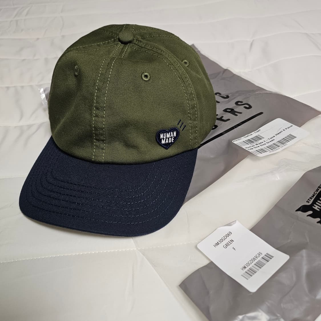 새제품) 휴먼메이드 6 패널 트윌 캡 그린 볼캡 모자 공용 네이비 카키 상품이미지1