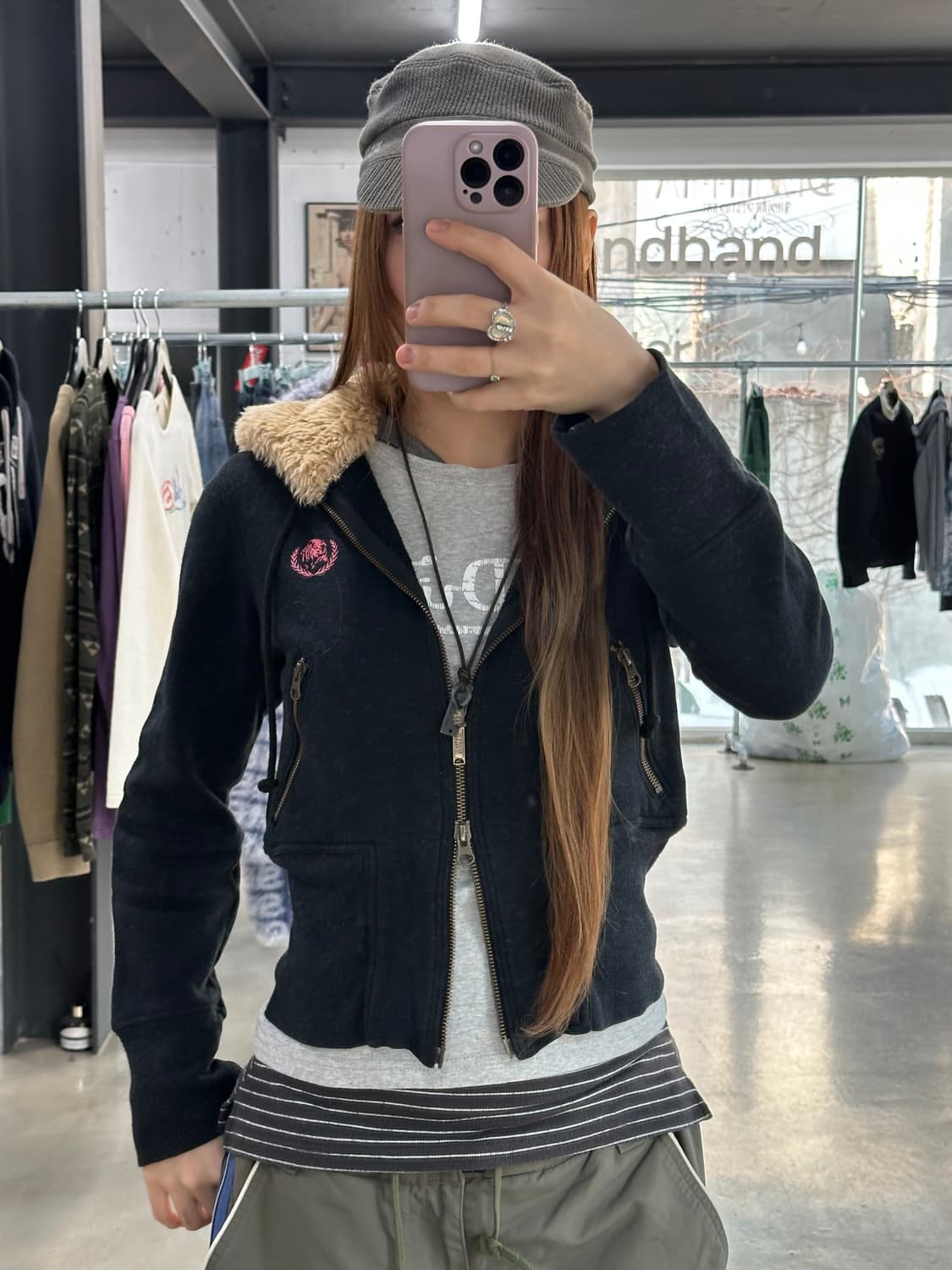 히스테릭글래머 히스걸 투웨이 퍼 후드집업 상품이미지1