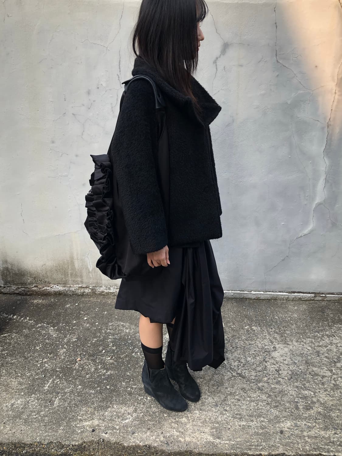 준야와타나베 알파카 울 하프 코트 상품이미지4