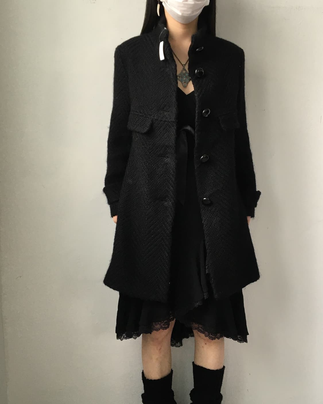 Pattern point high neck coat 상품이미지6