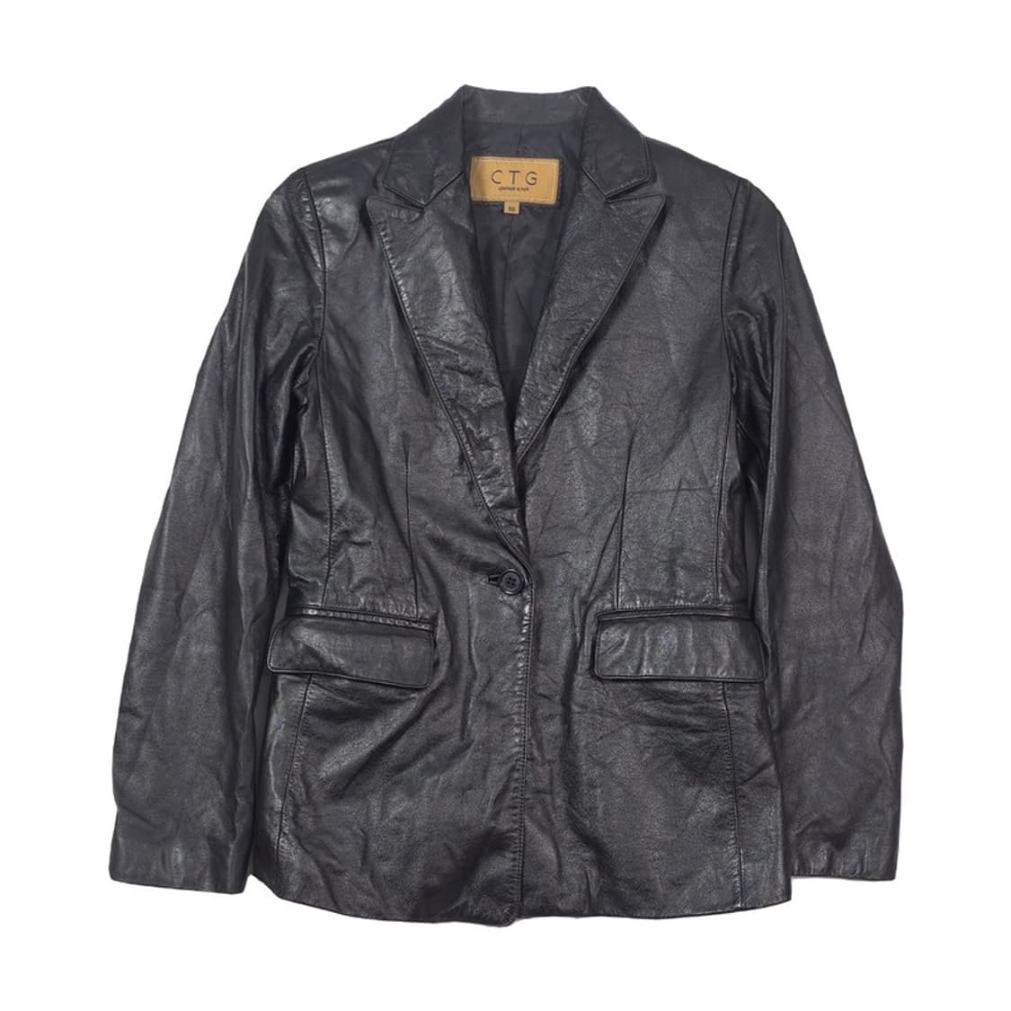CTG 리얼 소가죽 원버튼 블레이저 자켓 66 상품이미지1