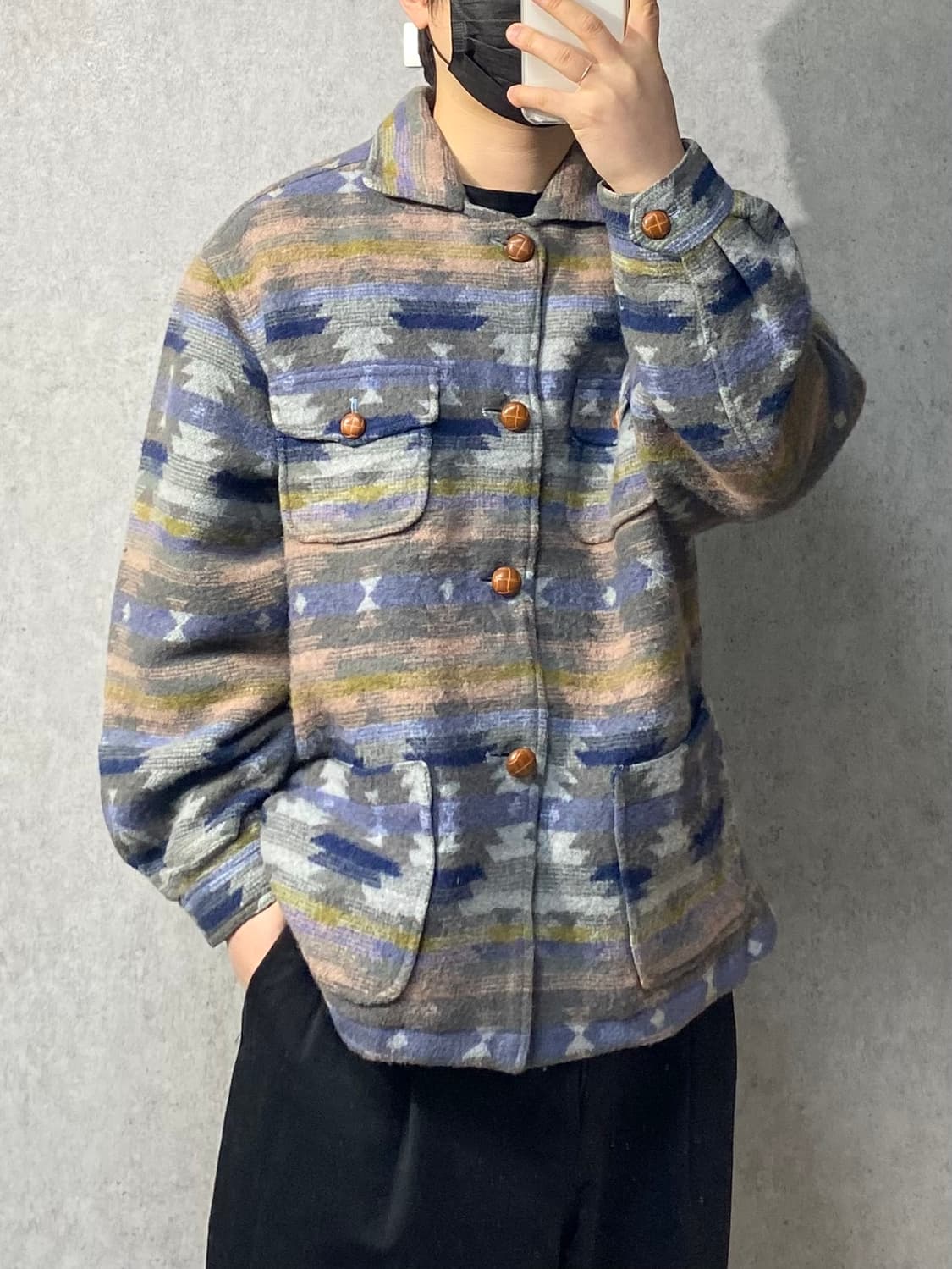 [M] Honey Snow 재팬 나바호 패턴 울 자켓 상품이미지9