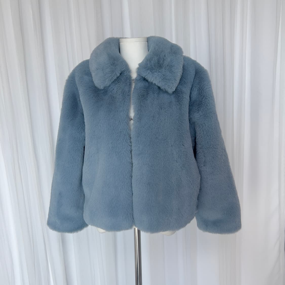 블루 보들 카라 퍼 자켓 상품이미지6