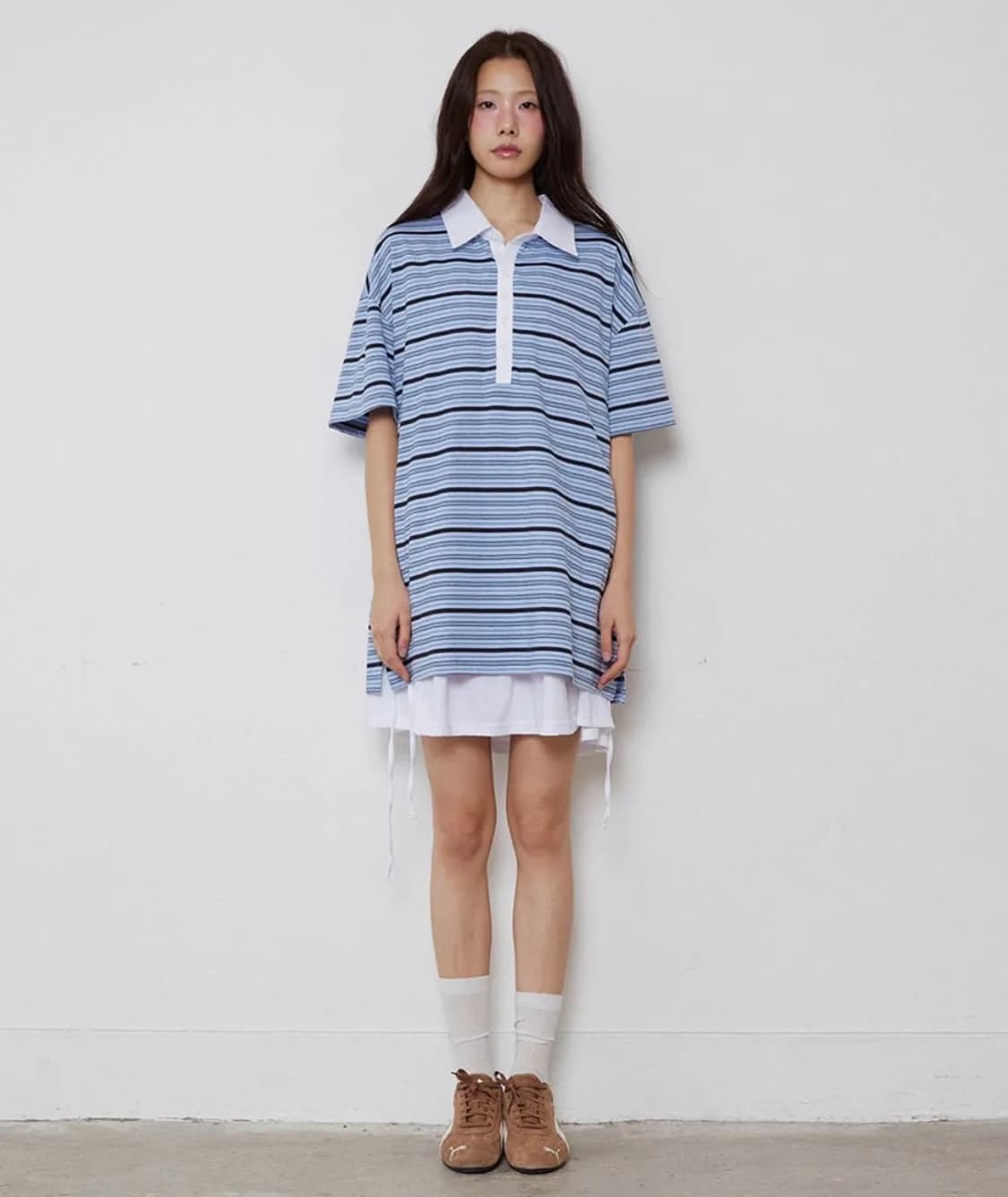 렌세 Multi Stripe Rugby Collar T-shirt Sky 상품이미지2