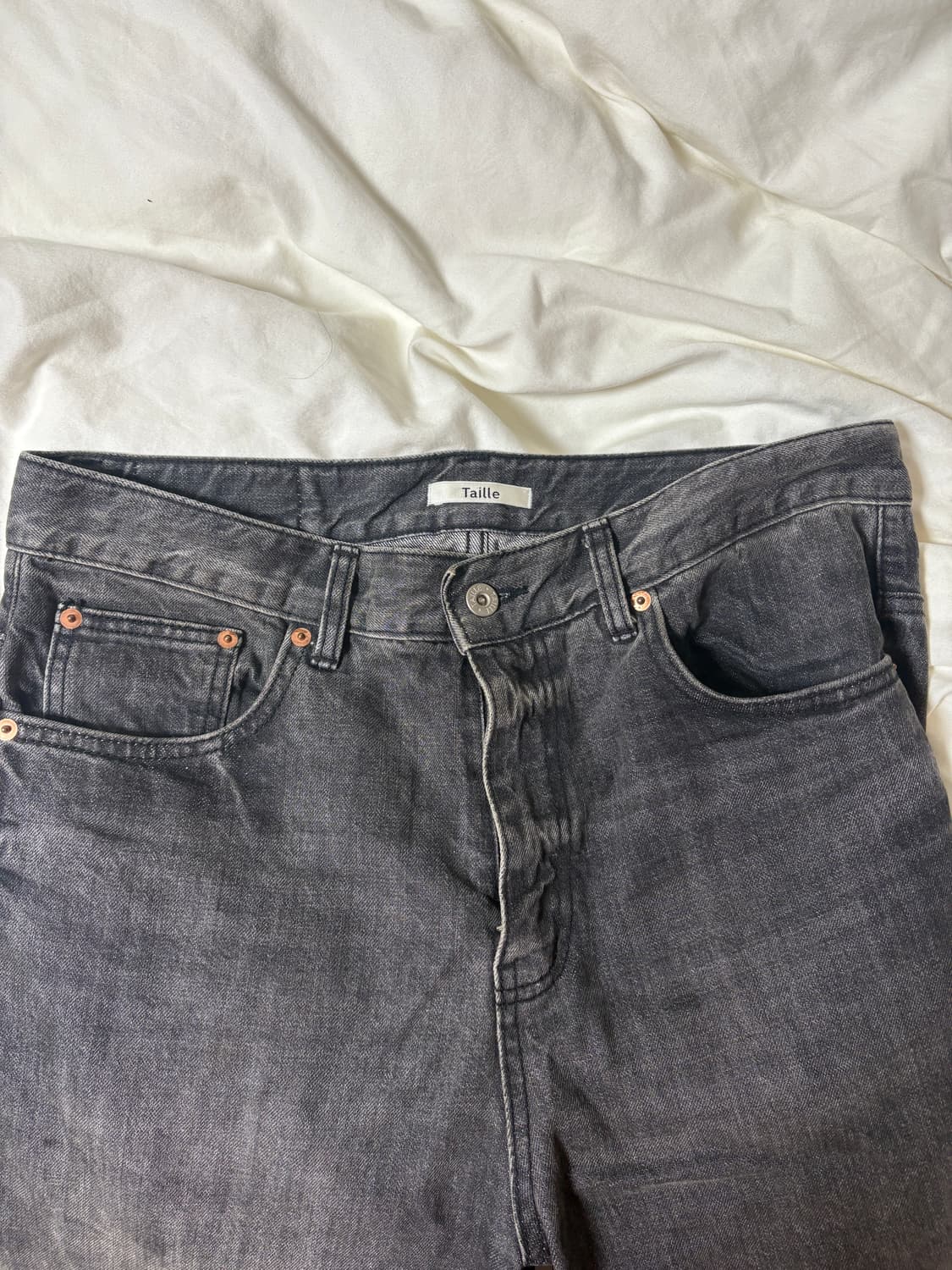 [2] 타일레 워시드 부츠컷 데님팬츠 올드 블랙 상품이미지5