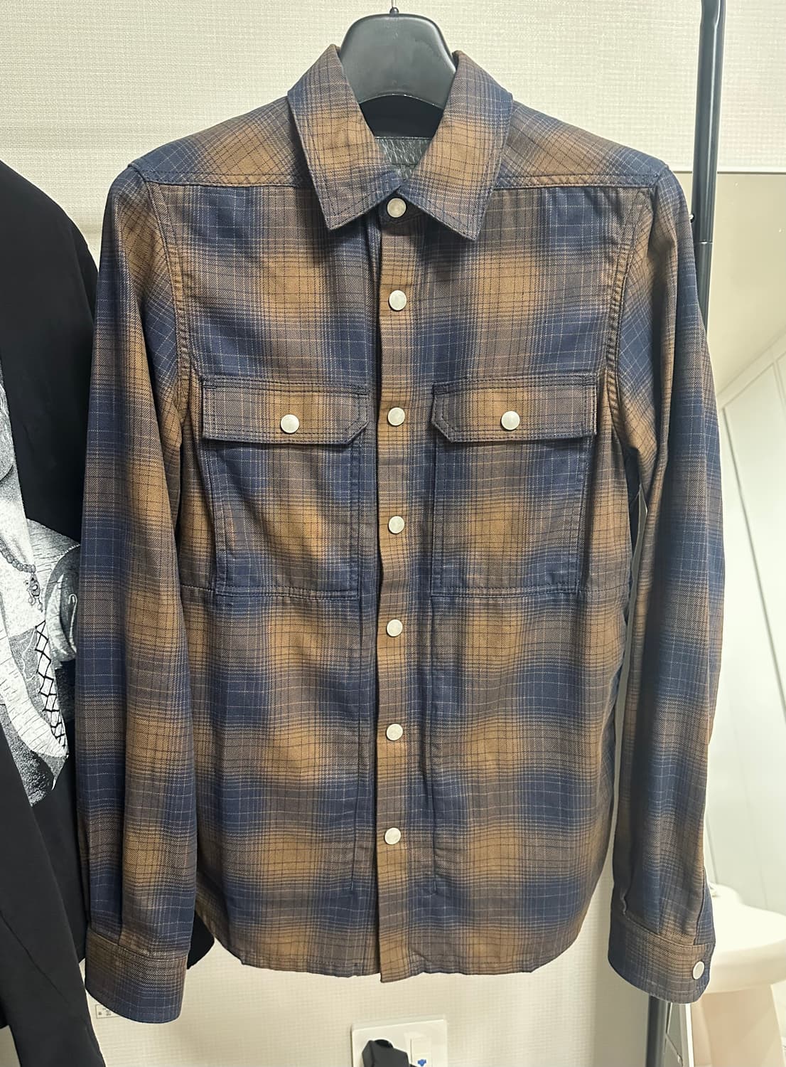 릭오웬스 다크쉐도우 인디고 체크셔츠 상품이미지2