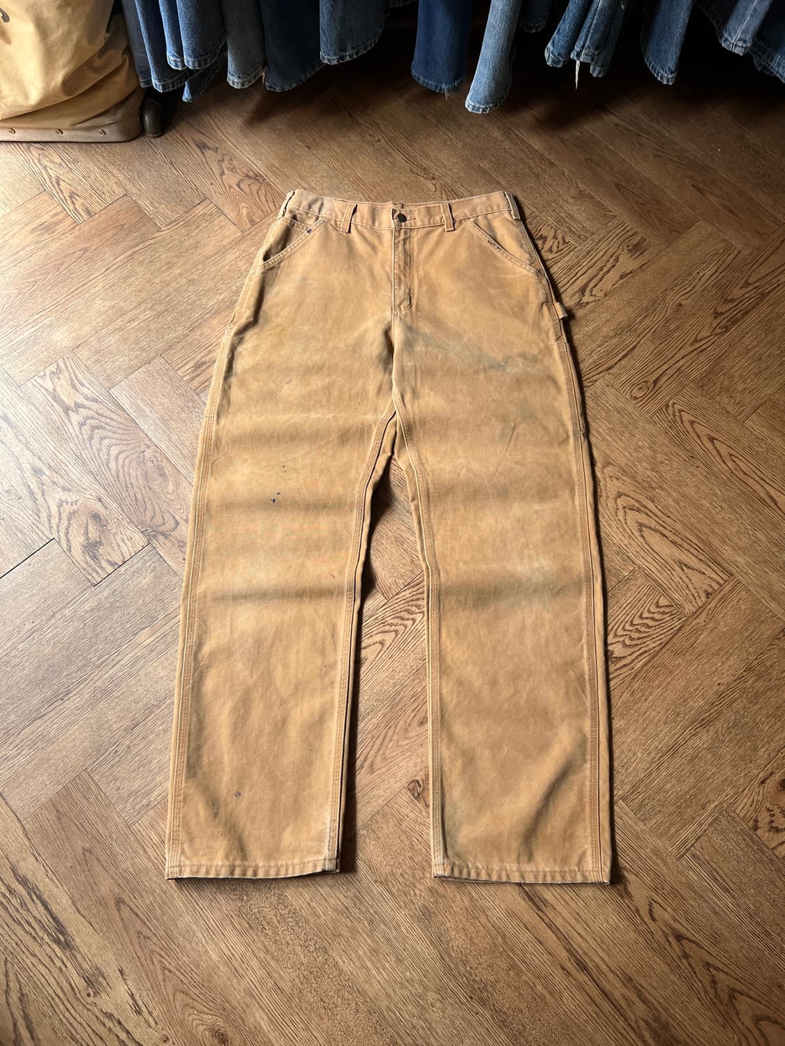 [32]칼하트 USA 더티워싱 브라운 싱글니 카펜터 워크 팬츠 상품이미지2