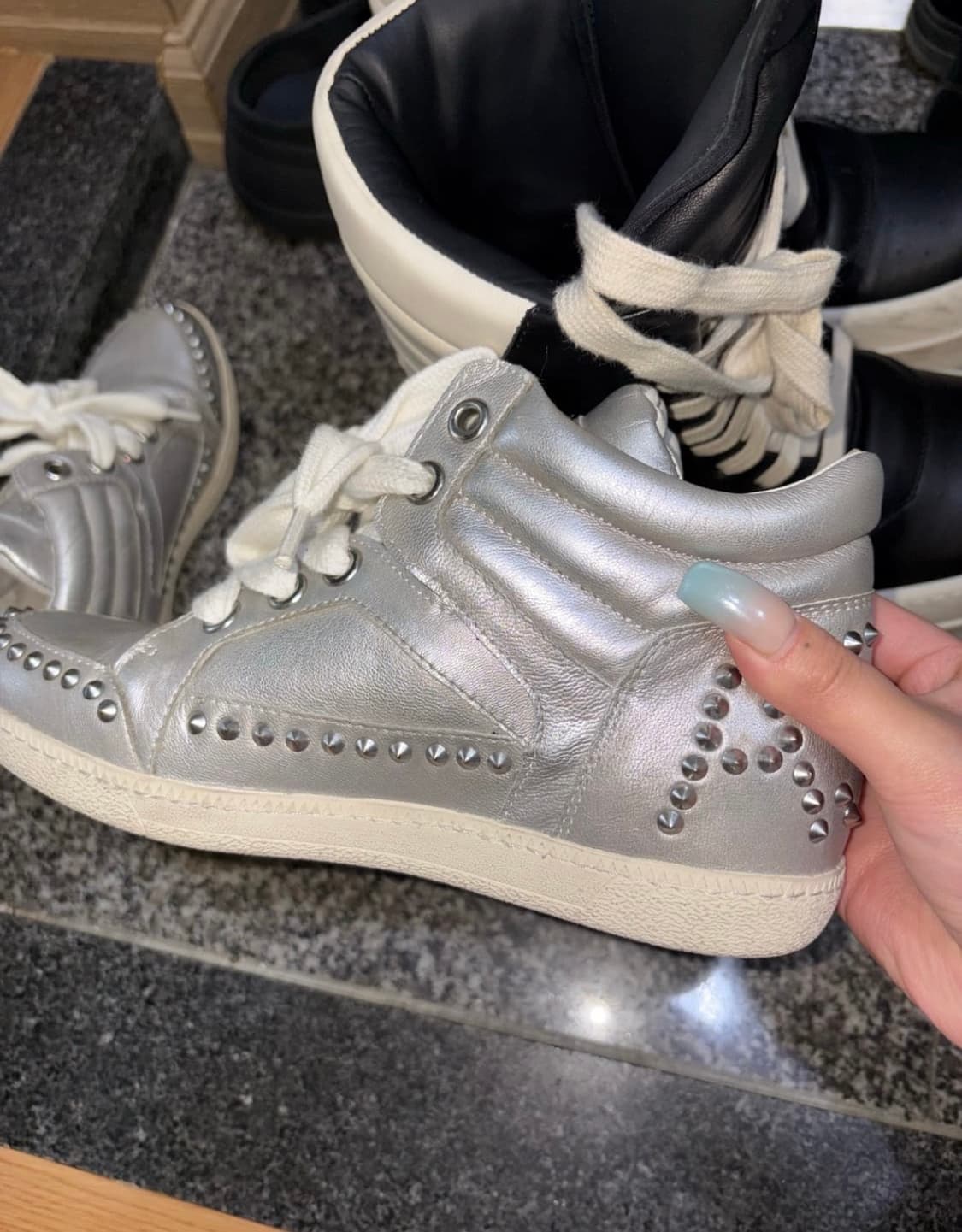 ASH 아쉬 애쉬 스터드 실버 하이탑 상품이미지5